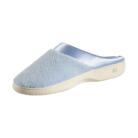 Isotoner Microterry Pillowstep Satin Clog Bonney Blue Small (6.5-7)