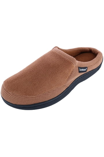 ISOTONER Slippers Mens Size 8 9 Tan Slip On Plush Lined Gel Memory Foam ISOTONER Slippers Mens Size 9.5 10.5 Tan Slip On Plush Lined  main image 3