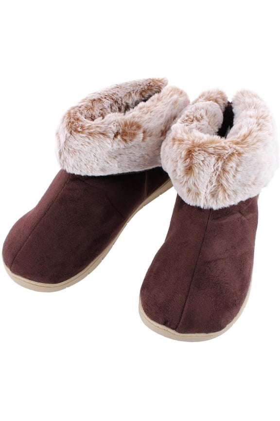 Recycled Microsuede and Faux Fur Boot Slipper (Women)