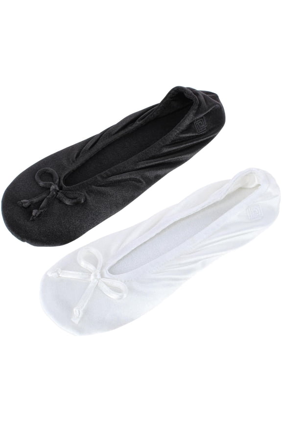 Satin Ballerina Slippers (Pack of 2) (Women's Plus)