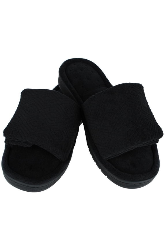 Sculpted Terry Adjustable Open Toe Slide Slippers (Women)