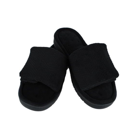 Isotoner Sculpted Terry Adjustable Open Toe Slide Slippers (Women)