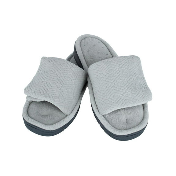 Isotoner Sculpted Terry Adjustable Open Toe Slide Slippers (Women)