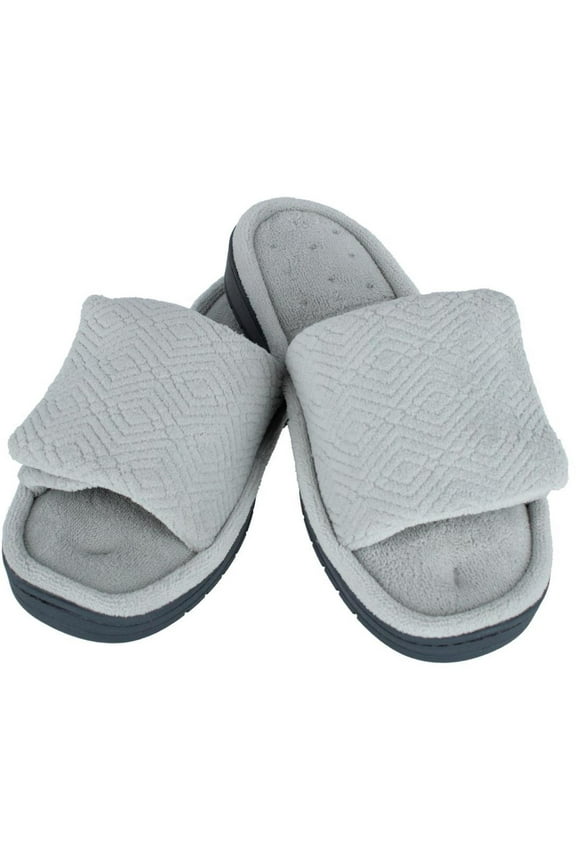 Sculpted Terry Adjustable Open Toe Slide Slippers (Women)
