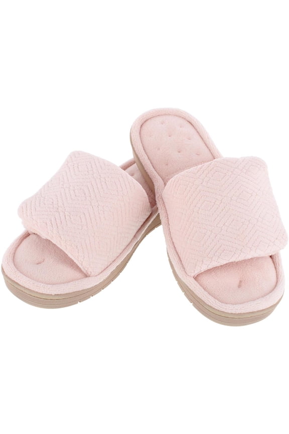 Sculpted Terry Adjustable Open Toe Slide Slippers (Women)