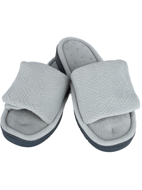 Sculpted Terry Adjustable Open Toe Slide Slippers (Women)