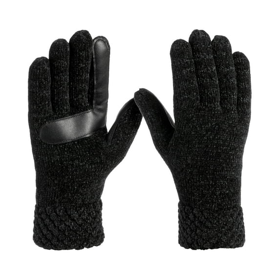 Isotoner Signature Women's Chenille Cable-Knit Gloves in Black, One Size, $44