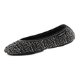 thumbnail image 1 of Isotoner Signature Women's Knit Ballerina Slippers with Travel Pouch Black Size Large, 1 of 3