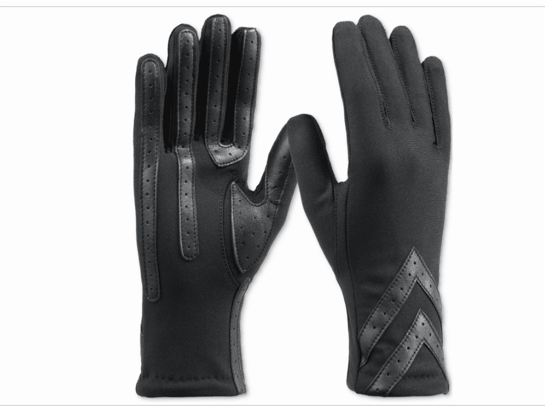 Isotoner Signature Women's Water-Repellent Heritage Chevron Gloves - Black