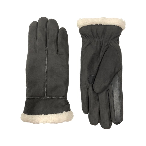 Isotoner Smart Dri Womens Gray Sherpa Touchscreen Text Gloves Small/Medium