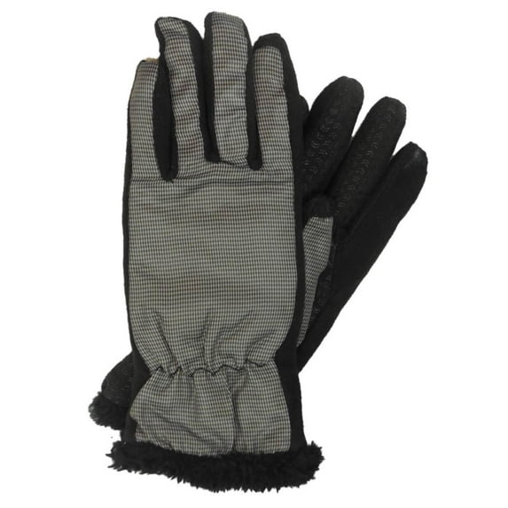 Isotoner Smart Touch Womens Gray Micro-Check Tech & Text Gloves Smartouch XS/S