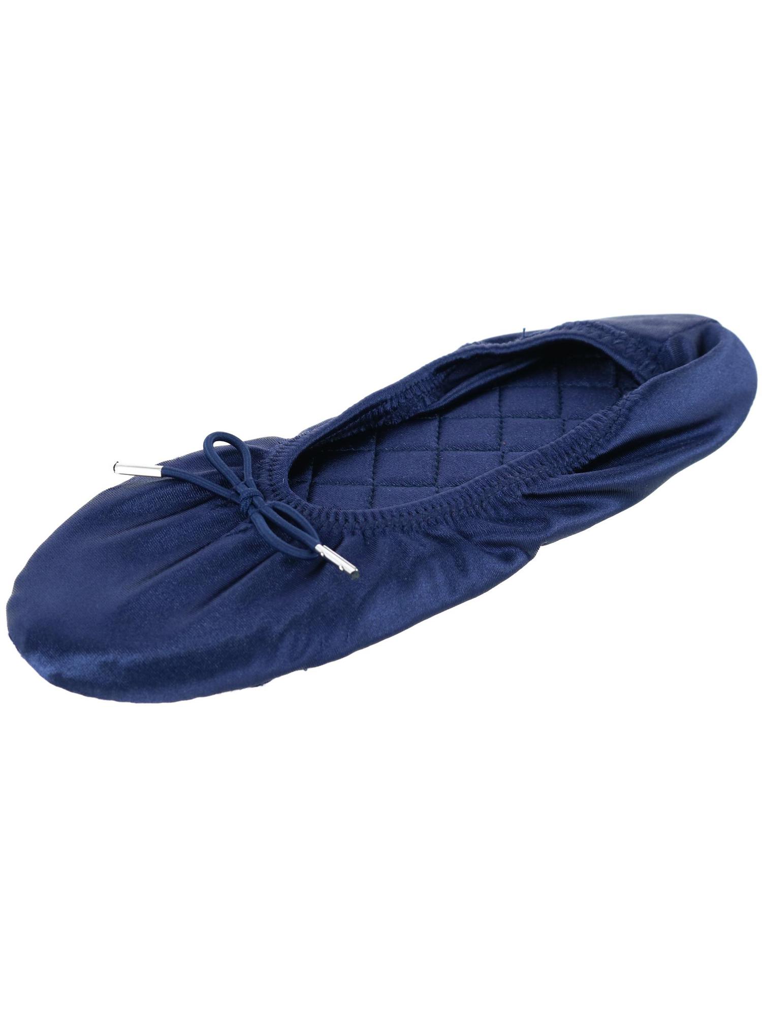 Isotoner Stretch Satin Ballerina Slippers with Foldable Sole (Women