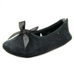 isotoner Women's Indoor/Outdoor Classic Terry Ballerina Slippers with Non-Slip Sole, Black, 5-6