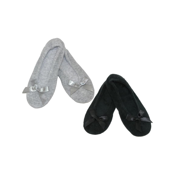 Isotoner Terry Classic Ballerina Slippers (Pack of 2) (Women)