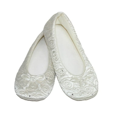 Isotoner  Terry Lined Rose Quilted Ballerina Slippers (Women)