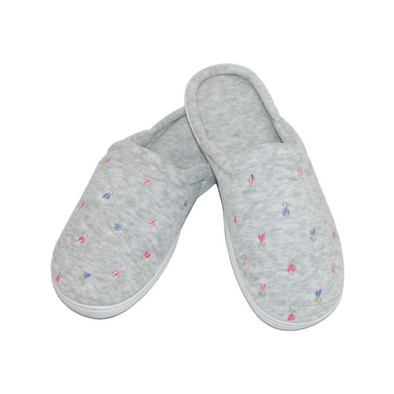 Isotoner  Terry Scalloped Embroidered Clog Slippers (Women)