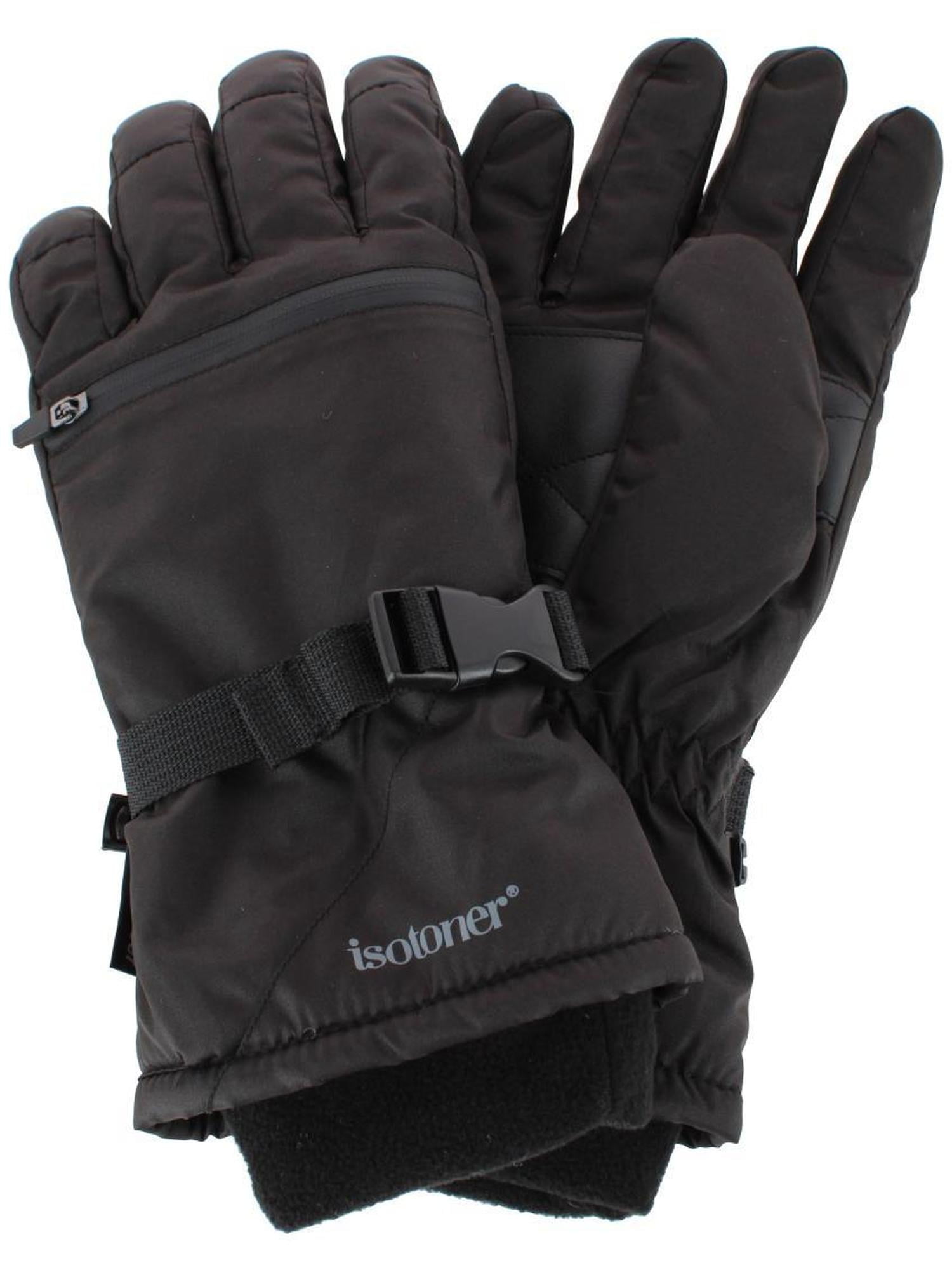 Isotoner  Winter Ski Glove with Extended Cuff and Zipper Pocket (Men)