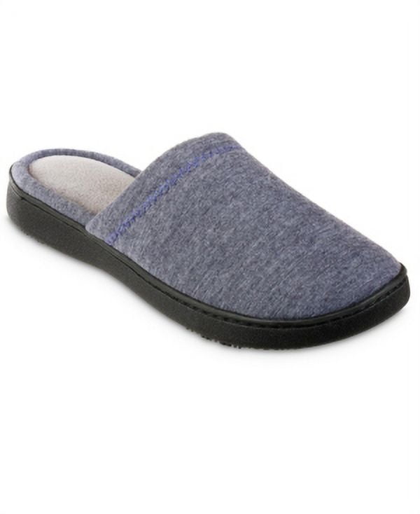 Isotoner Women’s Heathered Jersey Jillian Clog Slipper, Blue, 78