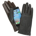 thumbnail image 1 of Isotoner Women's A40010 Leather & Spandex Smartouch Touchscreen Gloves Brown XL, 1 of 1