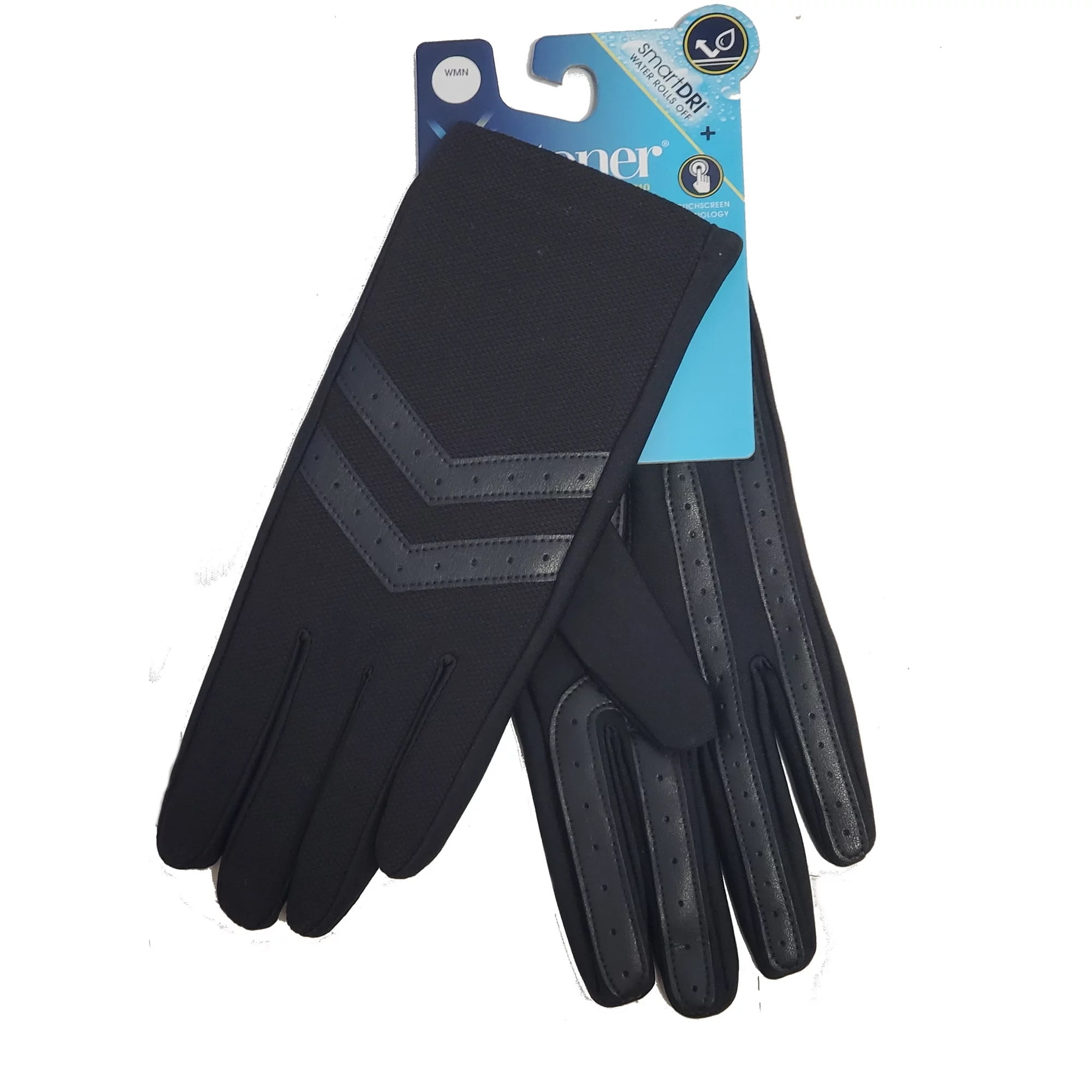 Isotoner Womens Chevron Spandex Gloves Smartdri And Smartouch Black New Sm 5543