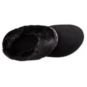 Isotoner Women's Eco-Comfort Memory Foam Faux Fur Indoor/Outdoor Slipper (Black, S(6.5-7))