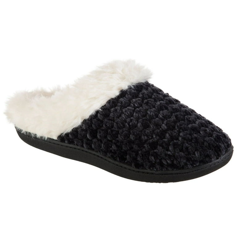 Isotoner Women's Eco-Comfort Memory Foam Faux Fur Indoor/Outdoor