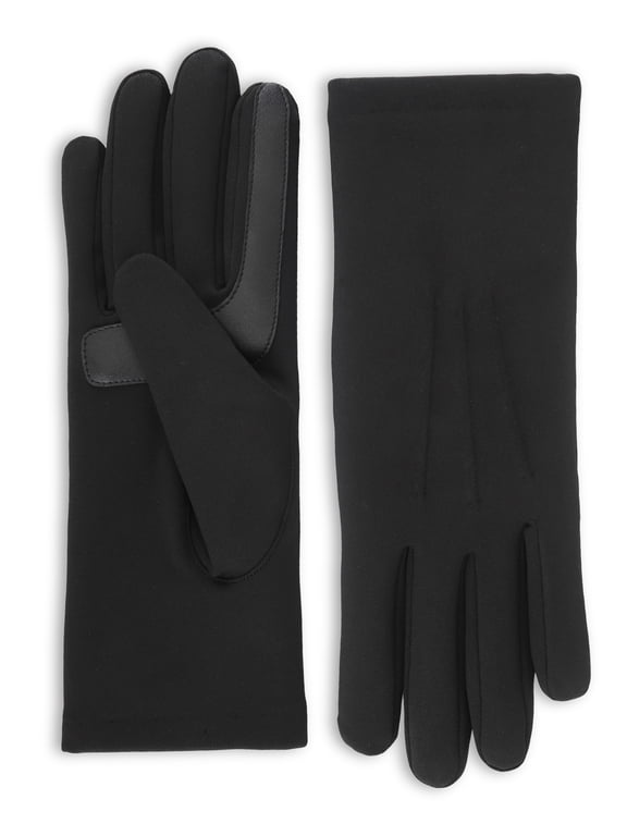 Women's Everyday Spandex Gloves with Fleece Lining, Black, L/XL