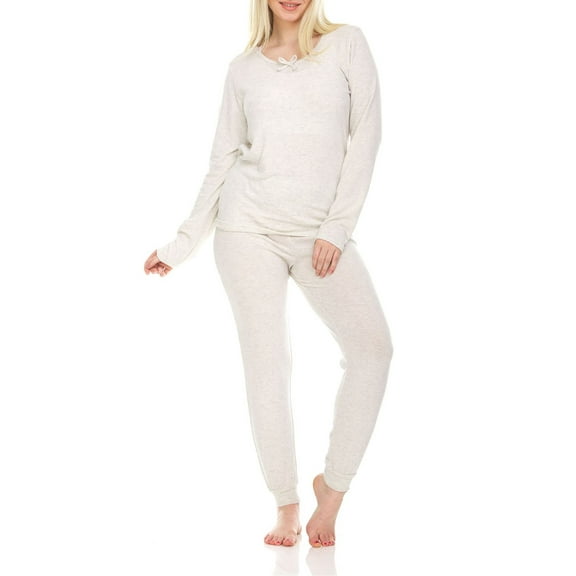 Isotoner Women’s Long Sleeve Top and Jogger Pant Lounge Set