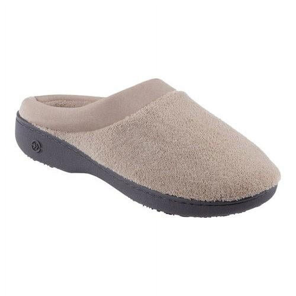 Isotoner Women's Microterry Hoodback Clog Slippers, Small: S/Stone ...