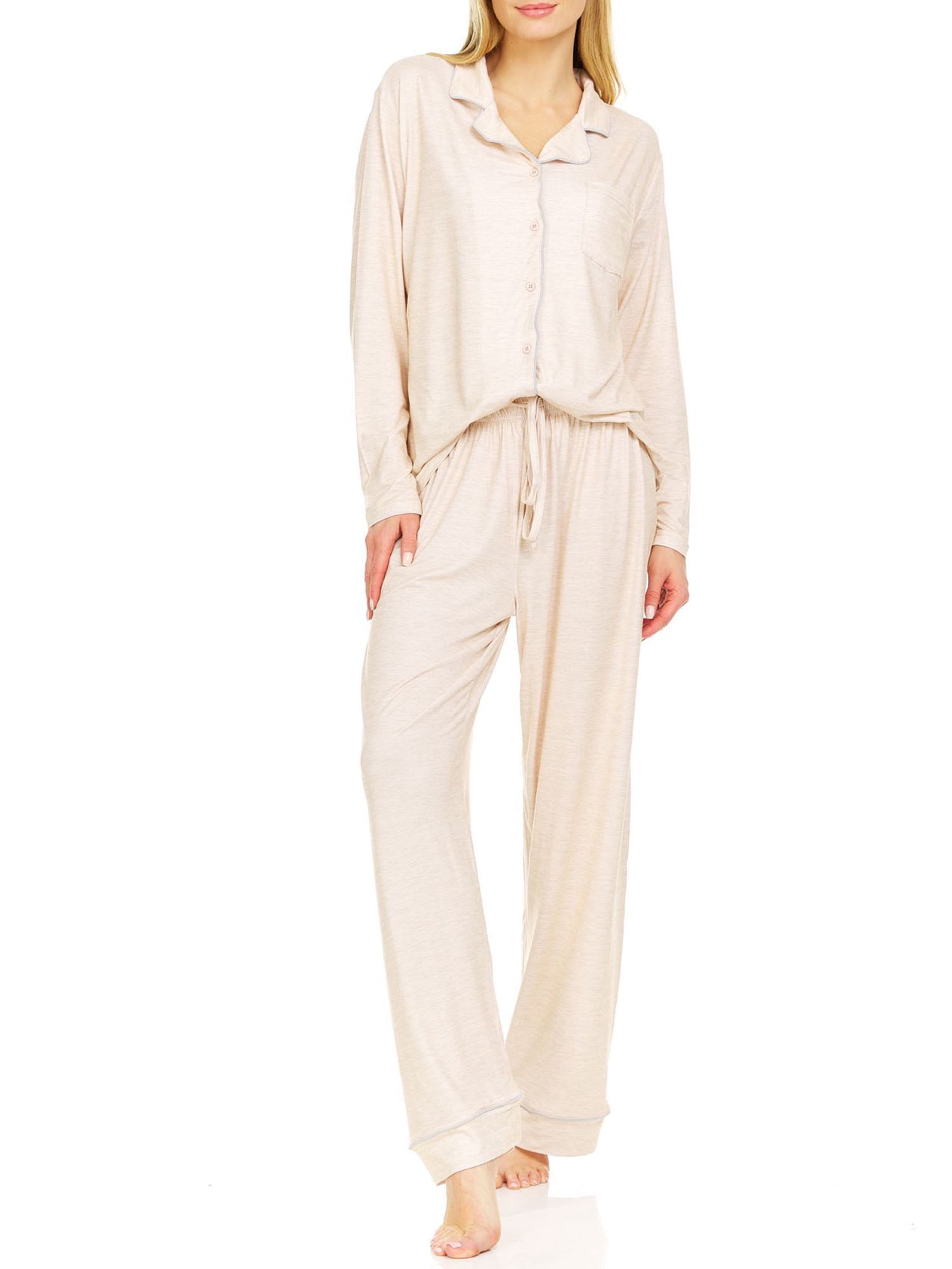 Isotoner Women's Notch Collar Pajamas Pant Set