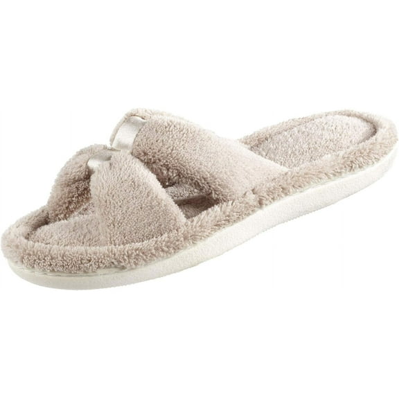 Isotoner Women's Signature X-Slide Slipper, Satin Trim with Memory Foam TAU-6/7