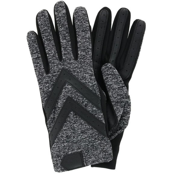 Isotoner Women's SmartDri Spandex 3-Button Length Chevron Glove - A30730 - (Black Heather, S/M)