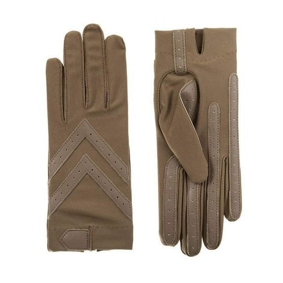 Isotoner Women's Spandex Shortie Unlined Glove, L/XL, Smoky Taupe