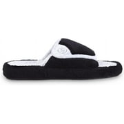 Isotoner Women's Terry Spa Slip On Slide Slipper with Memory Foam for Indoor/Outdoor Comfort BLK-6/7