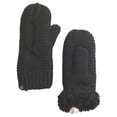 thumbnail image 1 of Isotoner Womens Black Cable Knit Sherpa Lined Mittens Sherpasoft, 1 of 1