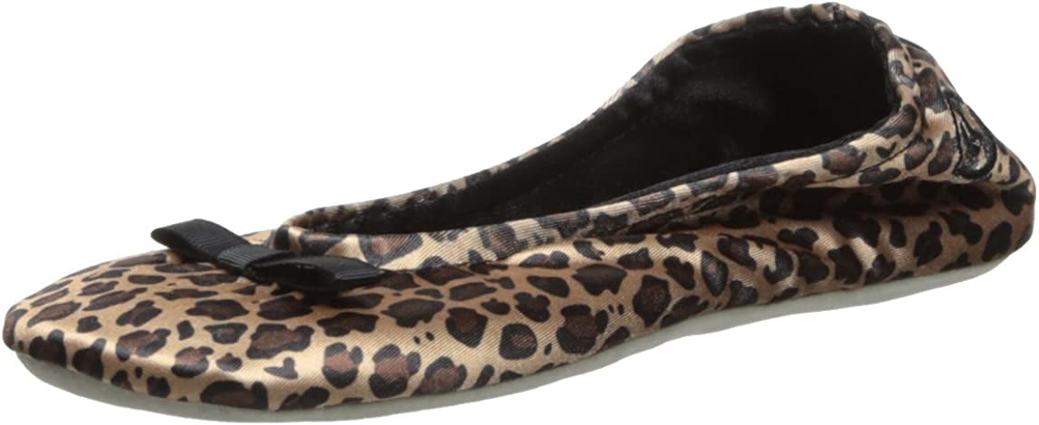 Isotoner Damen Hausschuh Aus Satin – Ballerina Mit Wildledersohle, Maschinenwaschbar