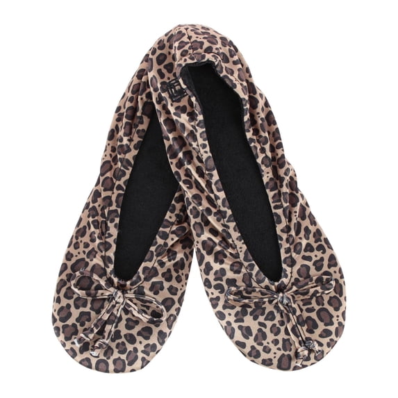 Isotoner Womens Clasic Satin Ballerina Slipper EFS-XL