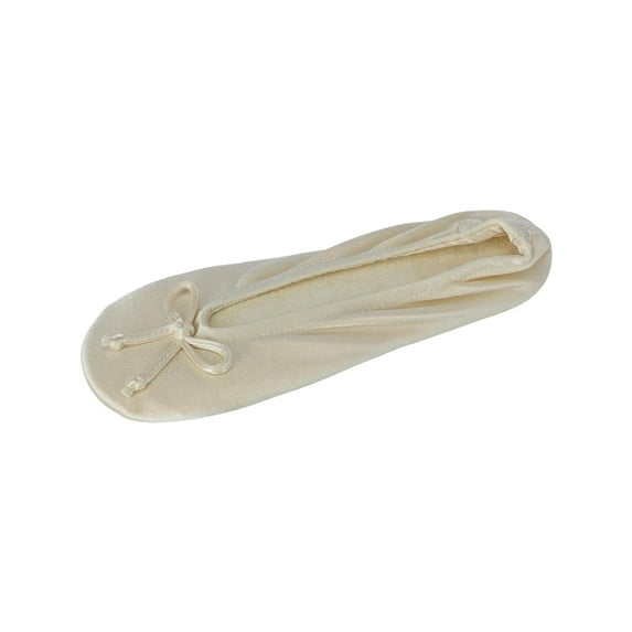 Isotoner Womens Classic Satin Ballerina Slipper CRM-2XL