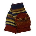 thumbnail image 1 of Isotoner Womens Purple & Brown Stripes Convertible Flip Top Fingerless Gloves, 1 of 2