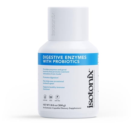 Isotonix Digestive Enzymes with Probiotics: Advanced Digestive Support, Nutrient Absorption, Healthy Cholesterol & Skin with DigeZyme & Lactospore – Isotonic Drink Mix, 90 Servings.
