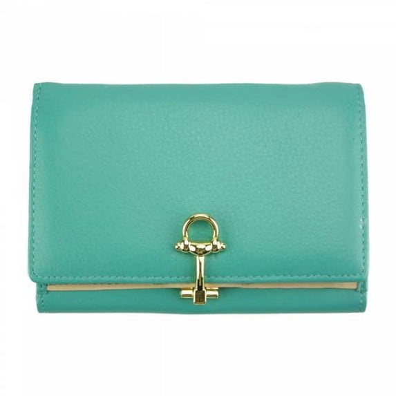 Isotta Womens Leather Wallet, Turquoise