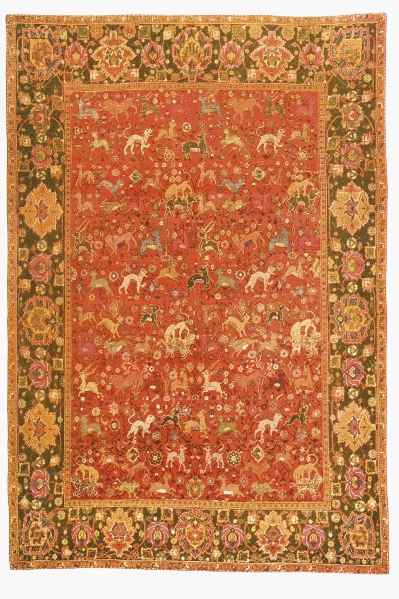 Ispahan Animal Rug From 16Th Century Canvas Art - Ken Welsh Design Pics (11 x 17)