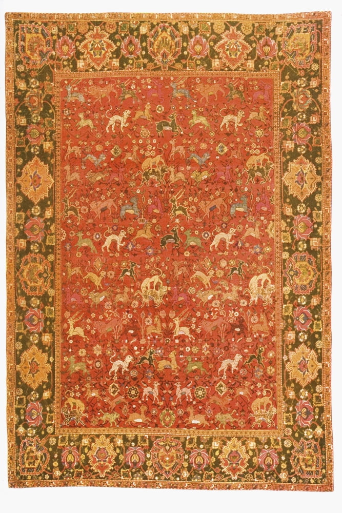 Ispahan Animal Rug From 16Th Century Canvas Art - Ken Welsh Design Pics (22 x 34)