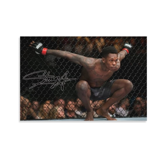 Israel Adesanya Poster Boxer Wall Art Signed Poster Picture Print Wall Art Poster Painting Canvas Posters Artworks Gift Room Aesthetic 24x36inch(60x90cm)