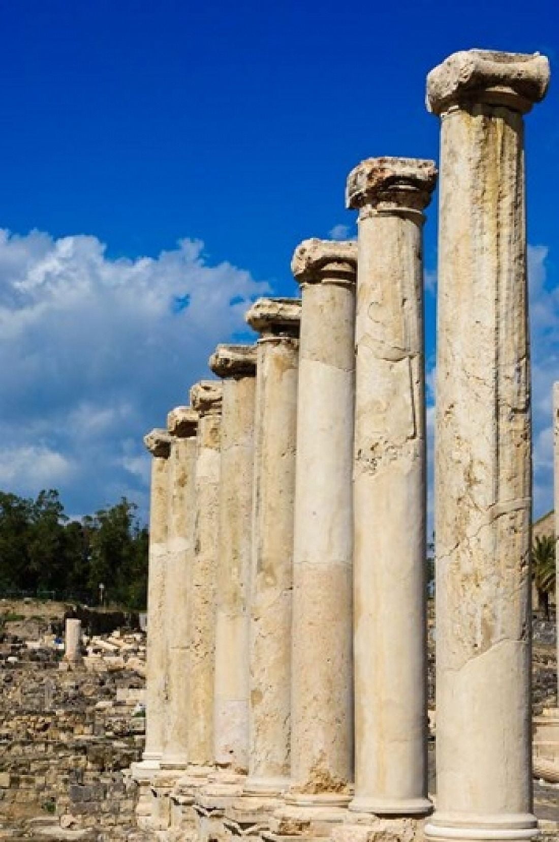 Israel Bet Shean National Park Columns Canvas Art - Michael DeFreitas DanitaDelimont (24 x 36)