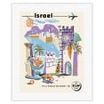 thumbnail image 1 of Israel - Caesarea Port - KLM Royal Dutch Airlines - Vintage Airline Travel Poster by Herman Berserik c.1959 - Fine Art Rolled Canvas Print 16in x 20in, 1 of 1