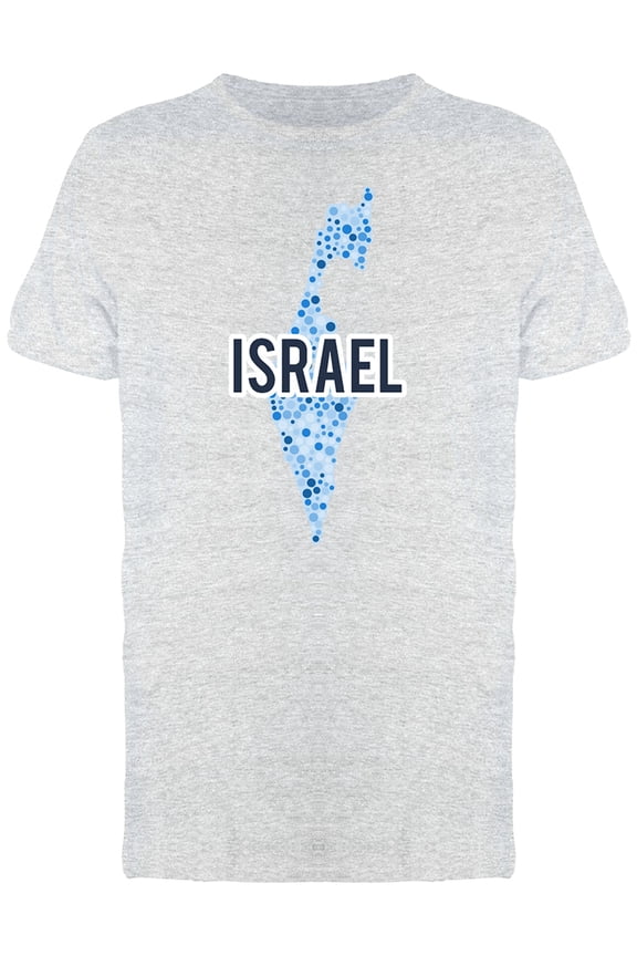 Israel Dotted Map Ts Tee Men's -Image by Shutterstock