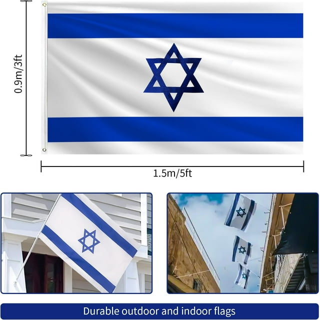 Israel Flag 3X5 Ft Outdoor, Heavy Duty 210D Oxford Fabric Israeli Flag