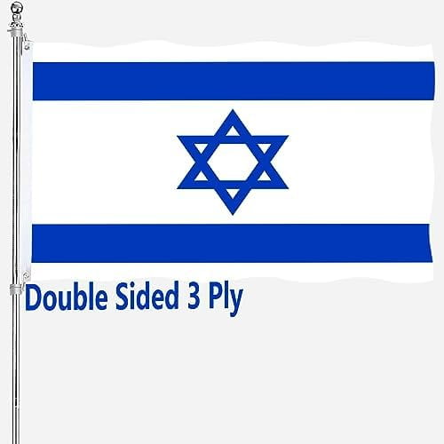 Israel Flag 3x5 Israeli Flags Double Sided for Outdoors 3 Ply 200D ...