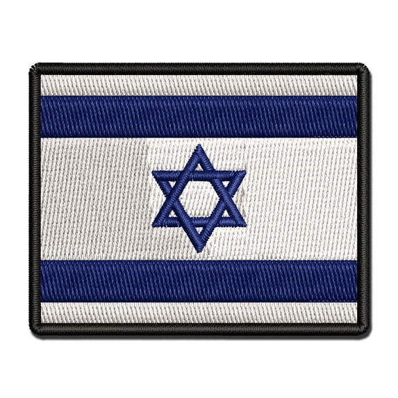 Israel Flag Applique Multi-Color Embroidered Iron-On Patch - 3.5 Inch Large